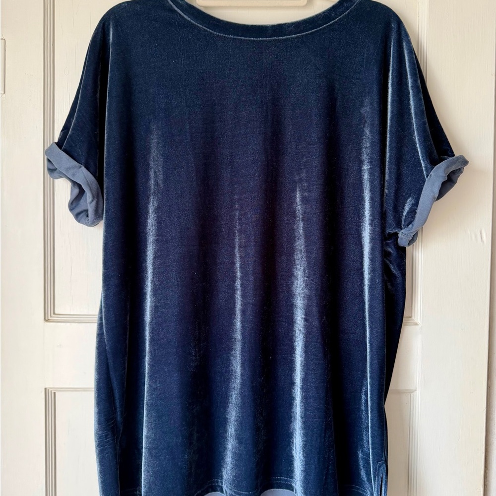 Wishlist Crushed Velvet Blue Women's Tunic or Mini Dress